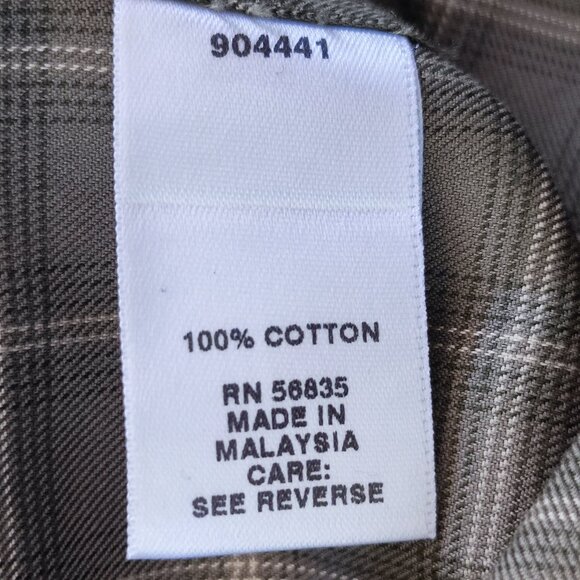 Cabela's Outfitter Series long sleeve button down shirt olive green men's size M - Picture 6 of 9